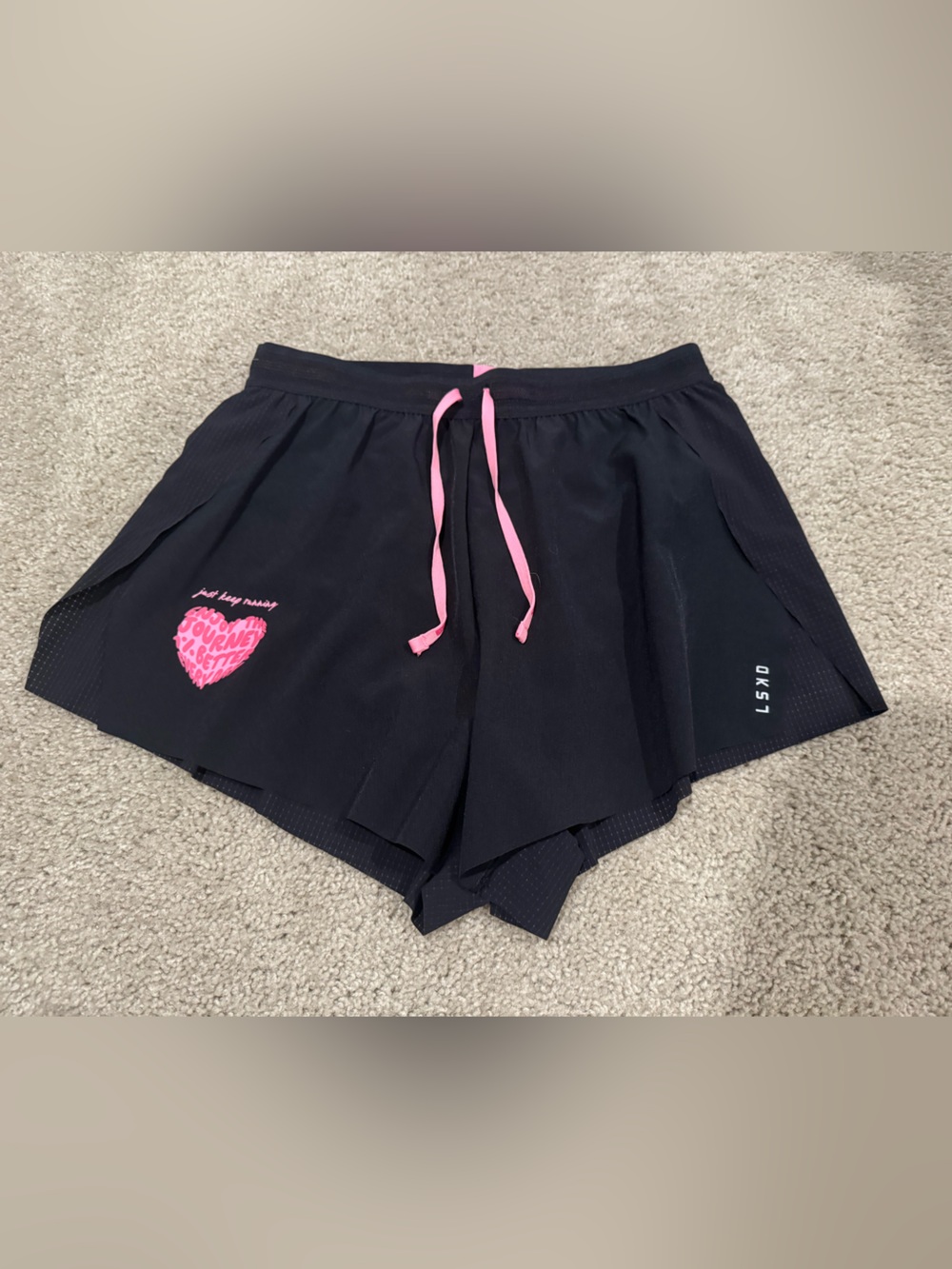 LSKD Accelerate 3” High-Rise Running Short Black Enjoy the Journey M